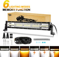 22 Inch 120W 6 Modes Amber White Flood Spot Combo LED Light Bar with Wiring Harness A489