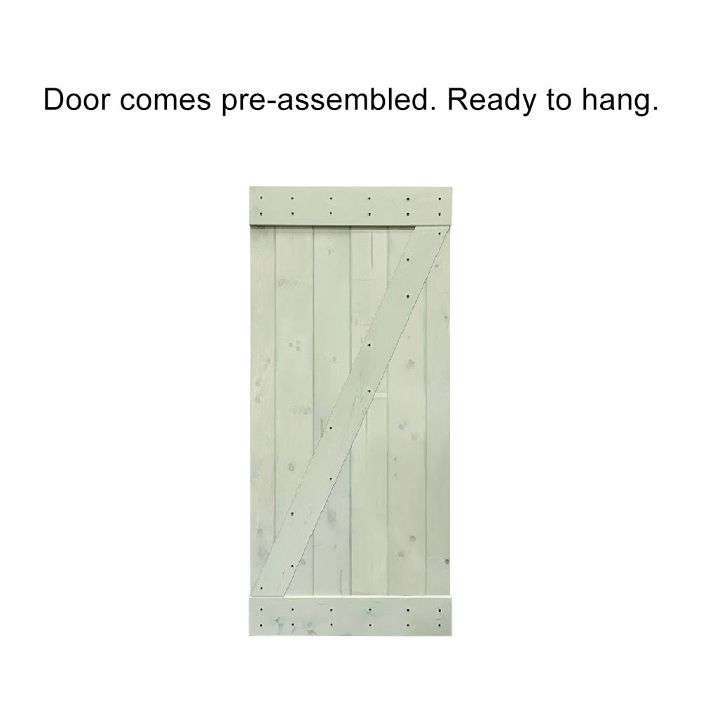 24 in. x 84 in. Red Walnut Stained Wood Interior Sliding Barn Door with Hardware Kit D2827