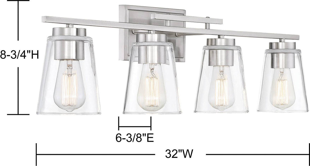 4 Light Satin Nickel Bath Bar I329930
