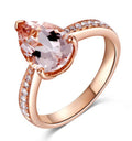1.50 Carat Morganite and Diamond Halo Engagement Ring in Rose Gold G229