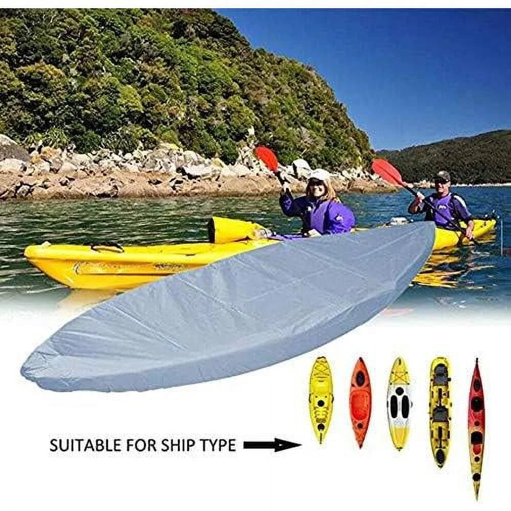 Waterproof Kayak Canoe Cover, UV Resistant, Silver, 13.5-14.8Ft A590579