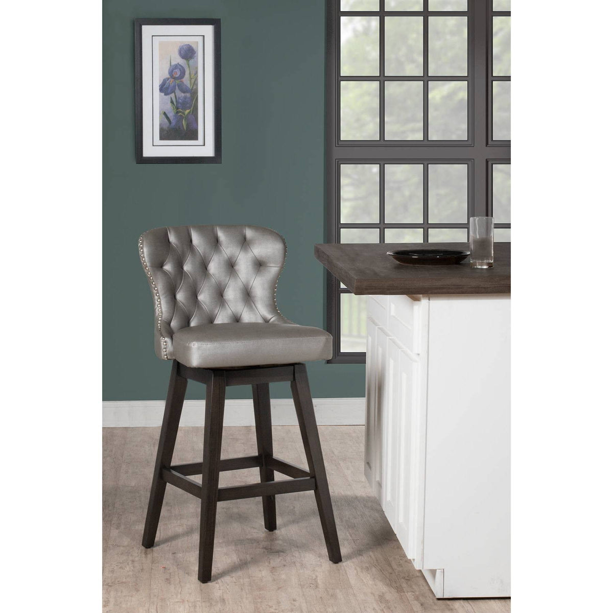 Charcoal Swivel Bar Height Stool V653336