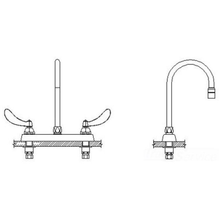 Two Handle Cast Deck-Mount Faucet E7694