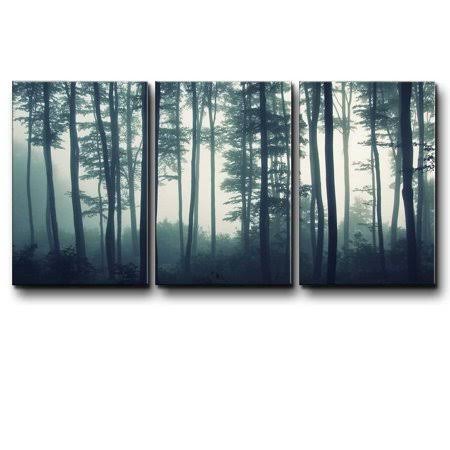 Three Piece Canvas Teal Tree Forest Canvas Art 24x36 Inches Z9316