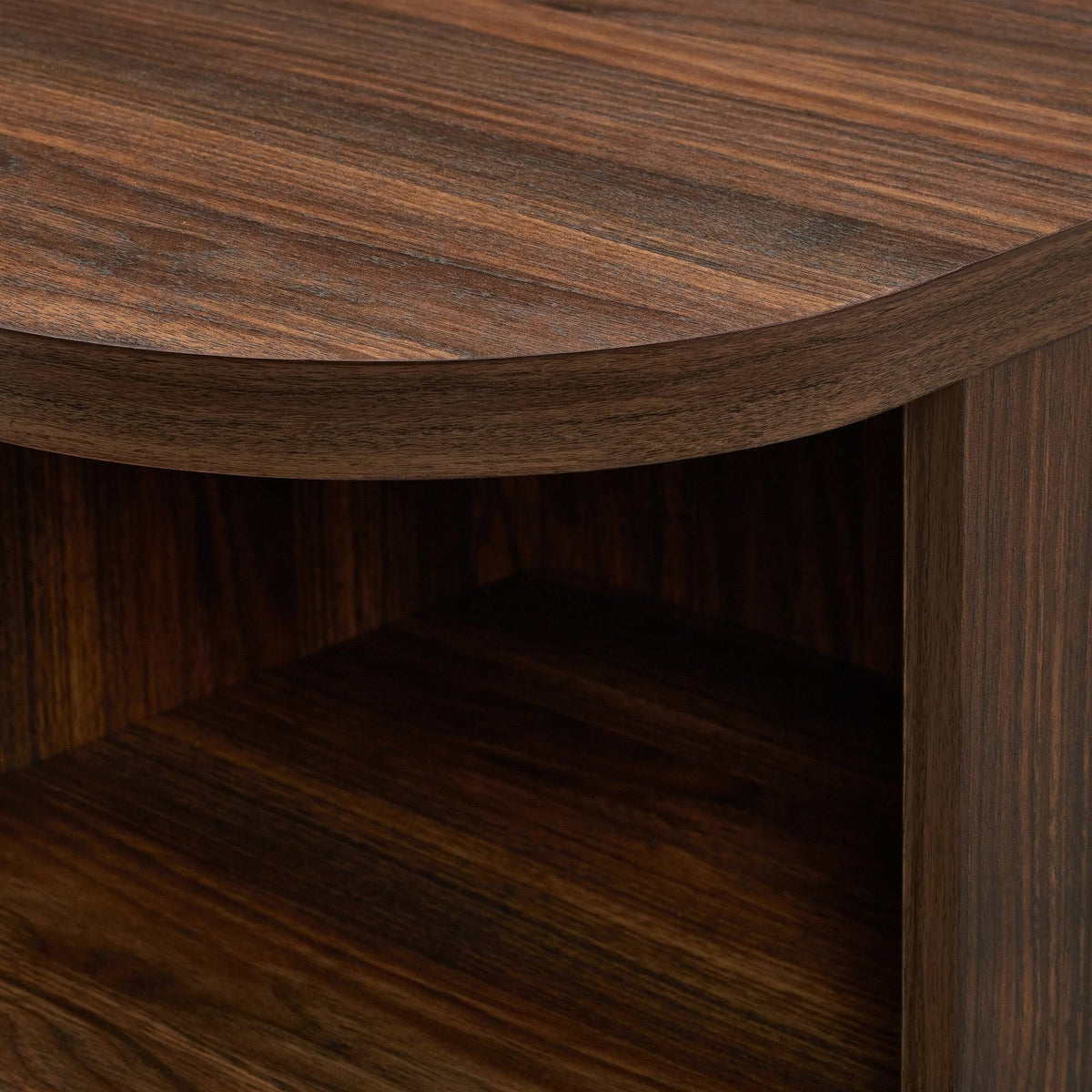 Dark Walnut Curved Edge Glass Door Sideboard X391