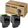 2-Pack Black Toner Cartridge for Lexmark CX310 CX510 CX410 Q57401