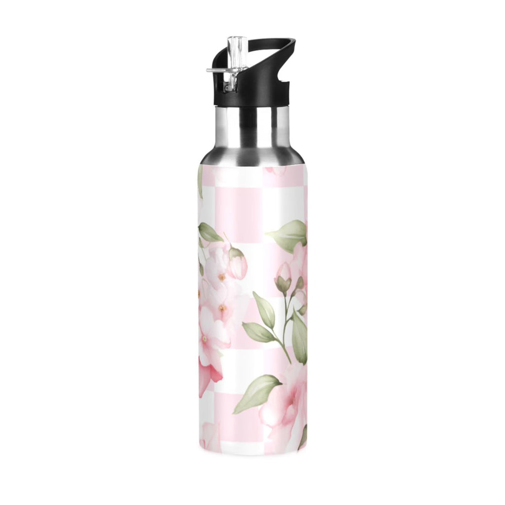 Pink Insulated Stainless Steel Water Bottle with Straw Lid, 20 oz T6073