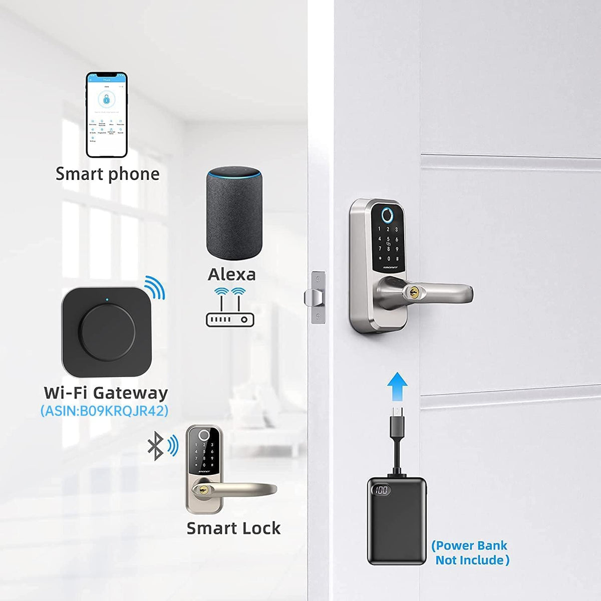 Fingerprint Electronic Deadbolt Lock with Keypads T216