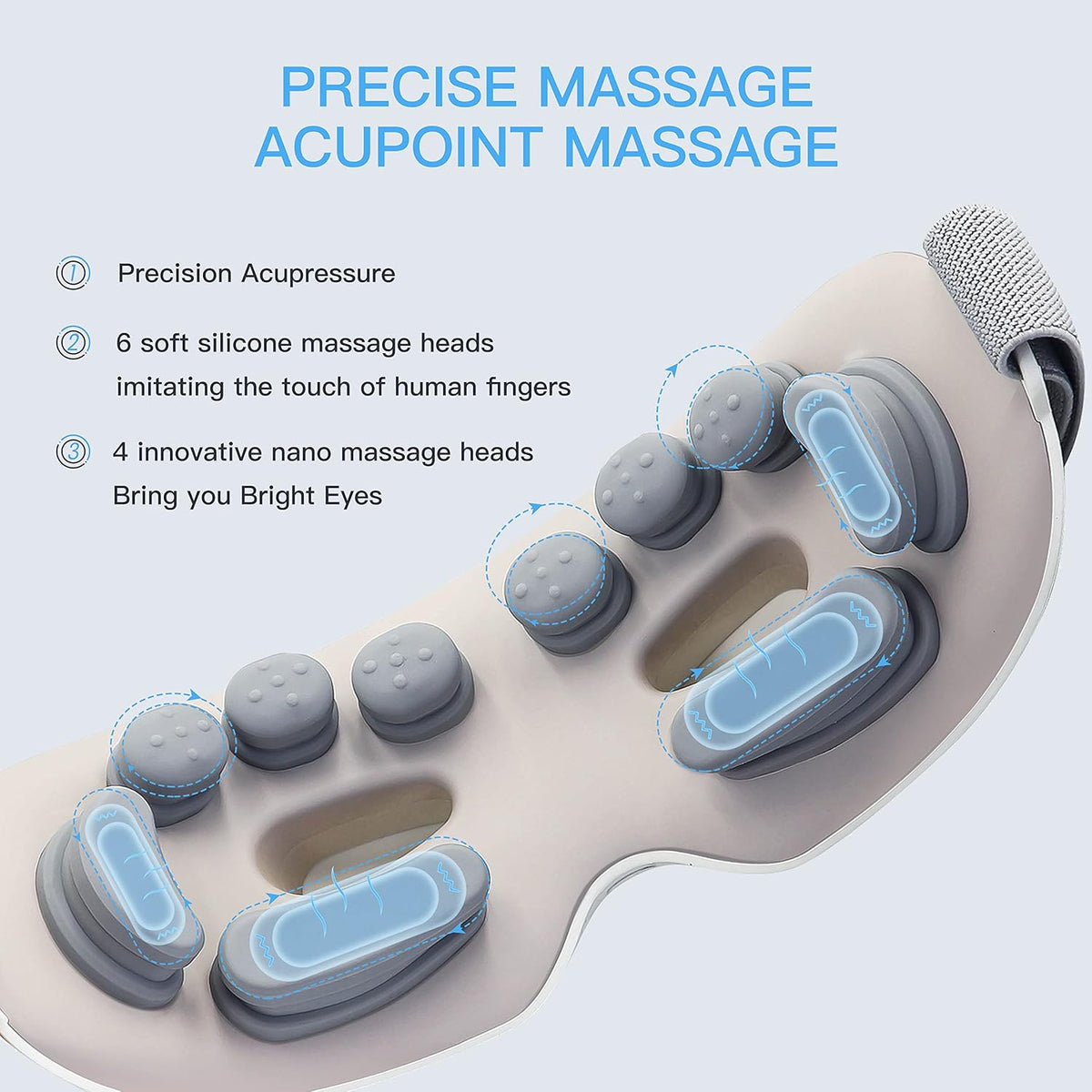 Eye Massager with Heat, Vibration, Vision Window, 3 Modes, Bluetooth Music, USB Rechargeable D756