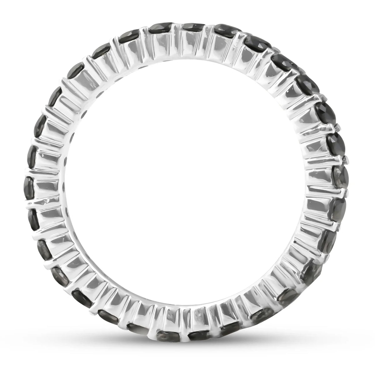Black Diamond Eternity Ring 14k White Gold Q755