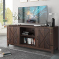 Espresso 58 TV Stand with Storage Cabinet and 3-Tier Adjustable Shelves E680