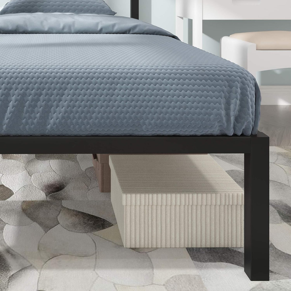Black Twin Size Metal Bed Frame with Headboard F927