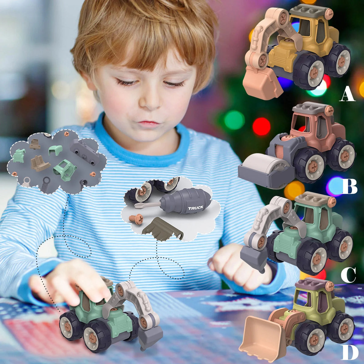 DIY Nut Building Construction Toy Excavator V317