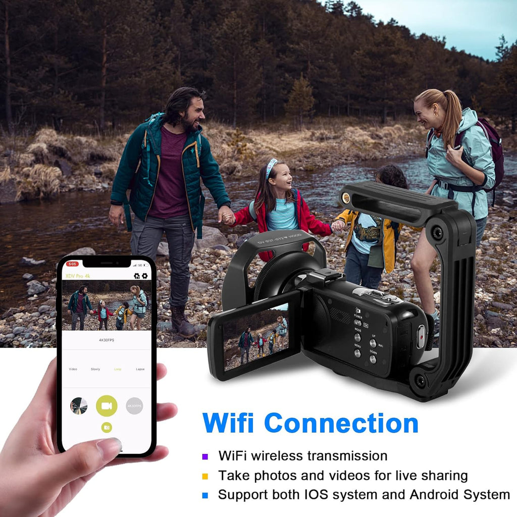 4K 60fps Digital Video Camera with 18X Manual Zoom & Autofocus D5084