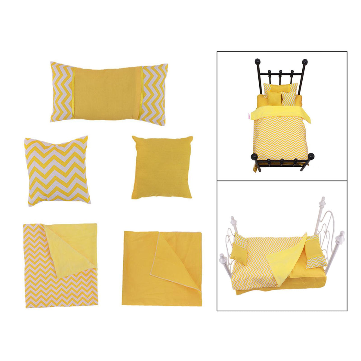 18 inch Doll Bedding Set Yellow Q198495