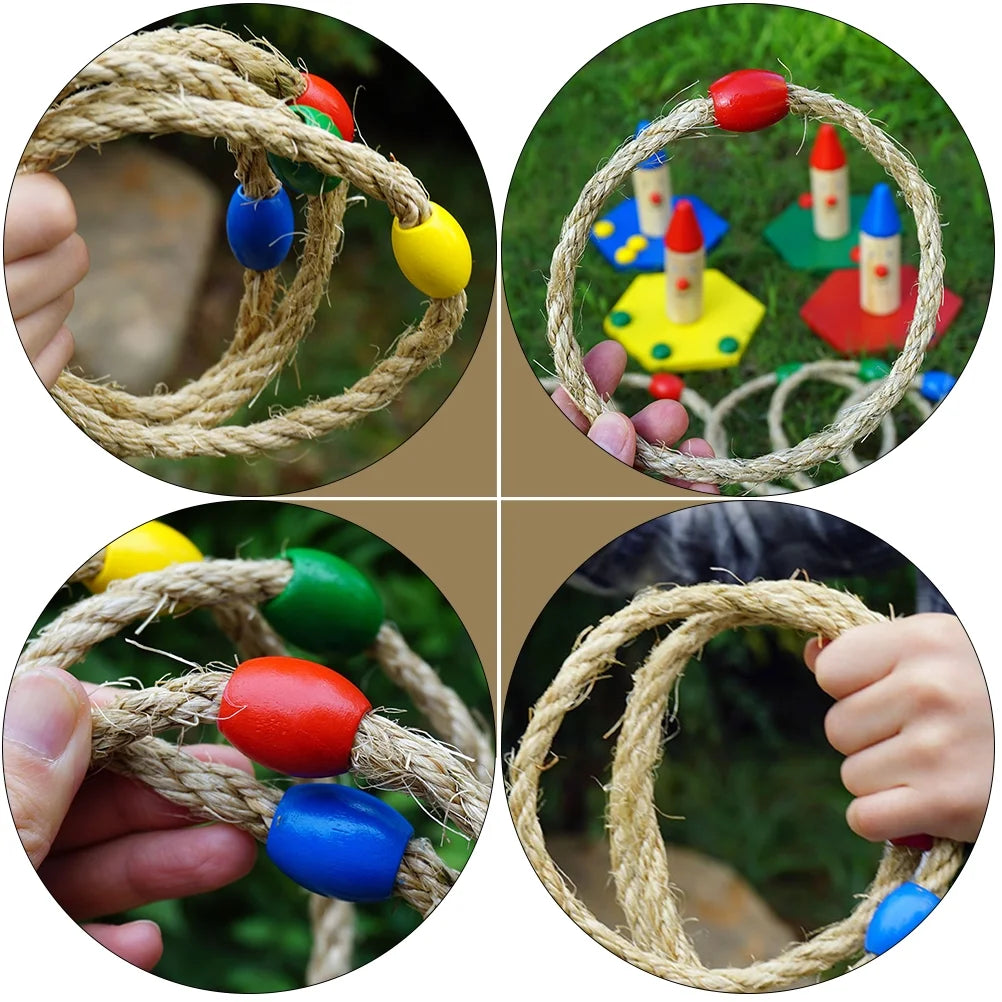 Natural Rope Ring Toss Wooden Toy Beach Toys I433275