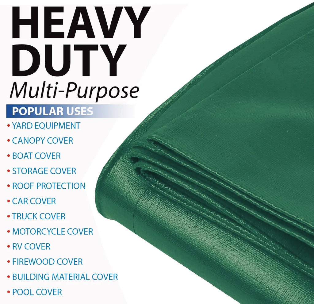 Green/Silver Heavy Duty Polyethylene Tarp, 12’ x 14’, 5 oz. I993
