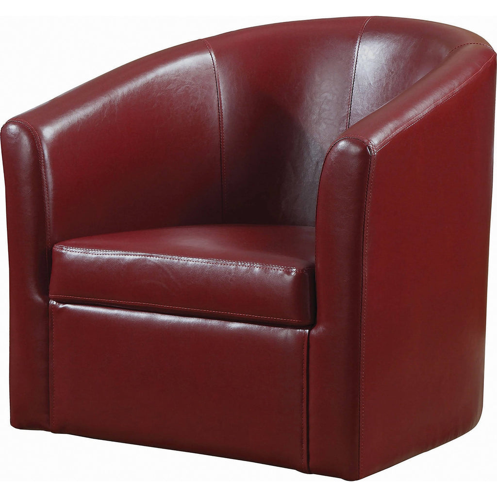 Red Faux Leather Swivel Armchair M944310