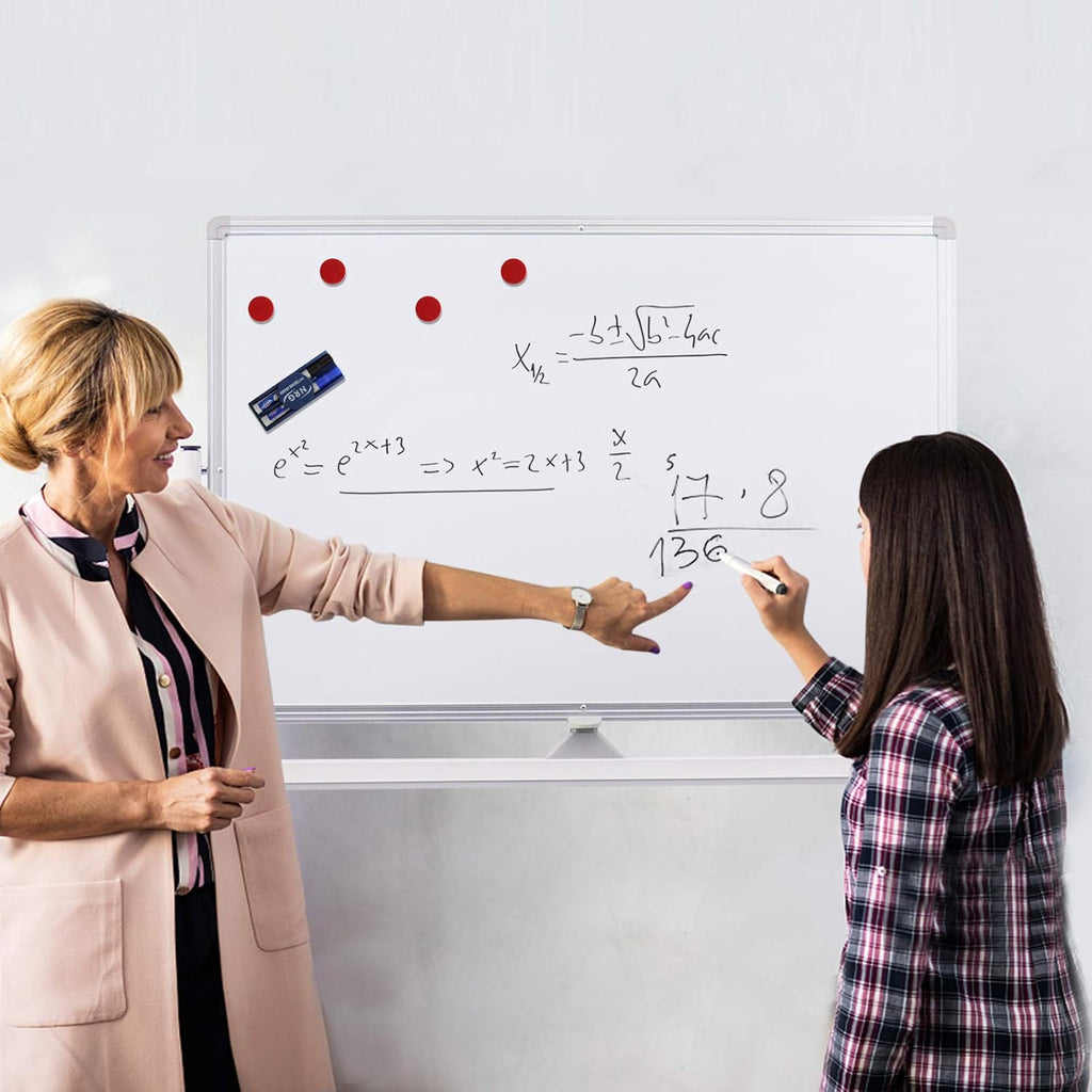 36x24 Double Sided Magnetic Dry Erase Board on Wheels with Stand L783