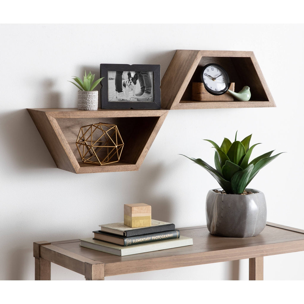White Wall Shelf Set of 2 D786202