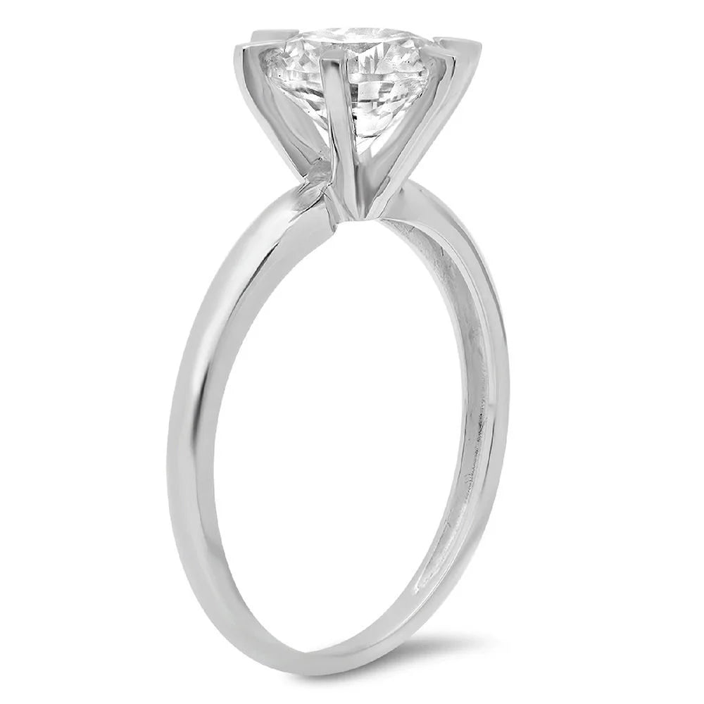 18K White Gold Solitaire Engagement Ring L39972