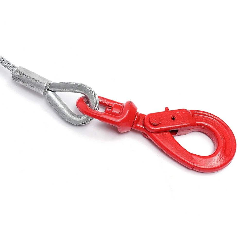 3/8" x 50inch Self Locking Steel Winch Cable with Swivel Hook E4088