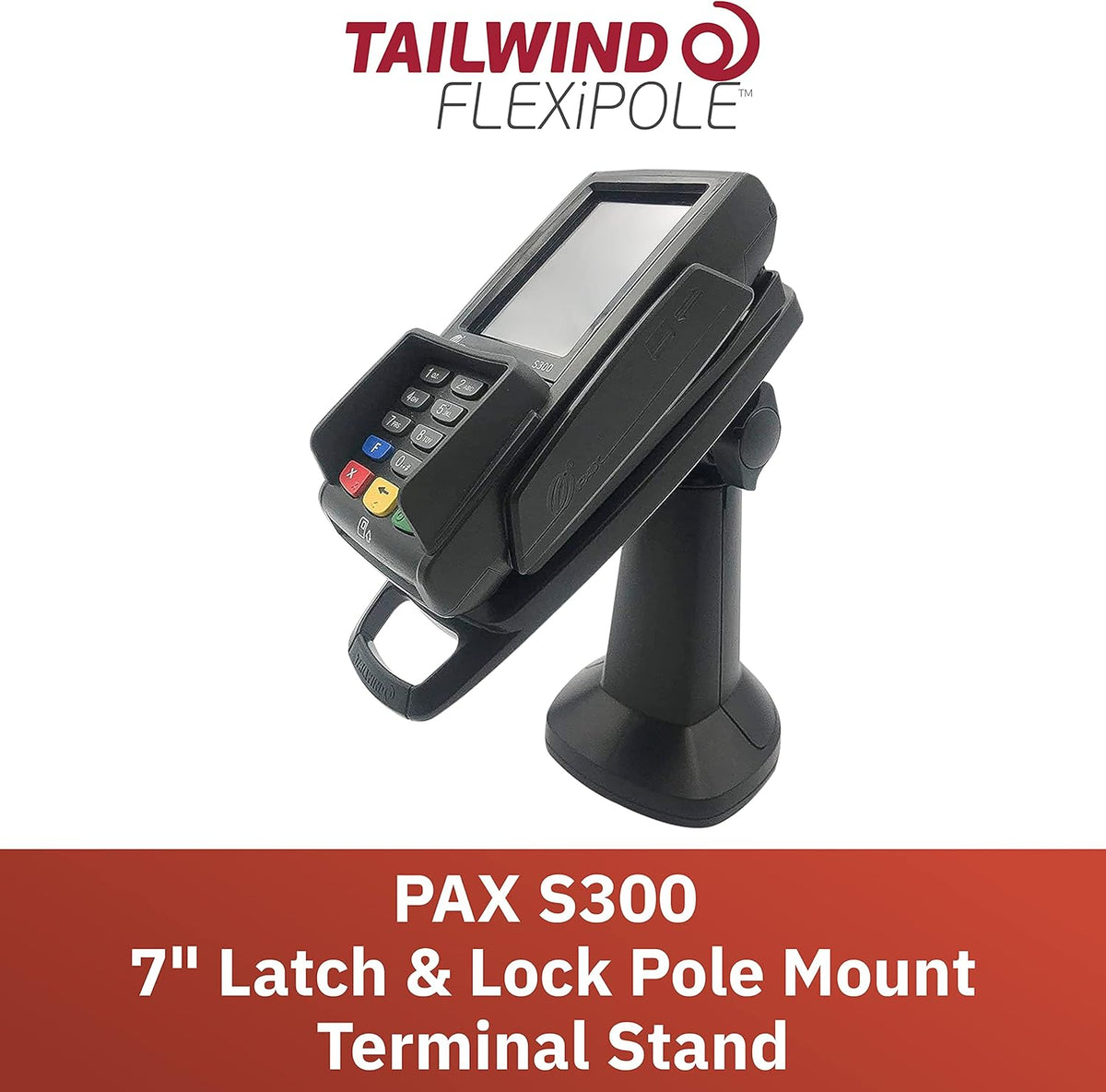 Black Latch and Key Lock Pole Mount Terminal Stand D73466