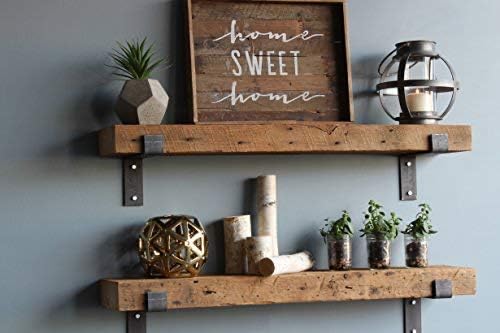 Reclaimed Wood Floating Shelves Set of Two I2867