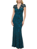 Lace V-Neck Evening Dress X668