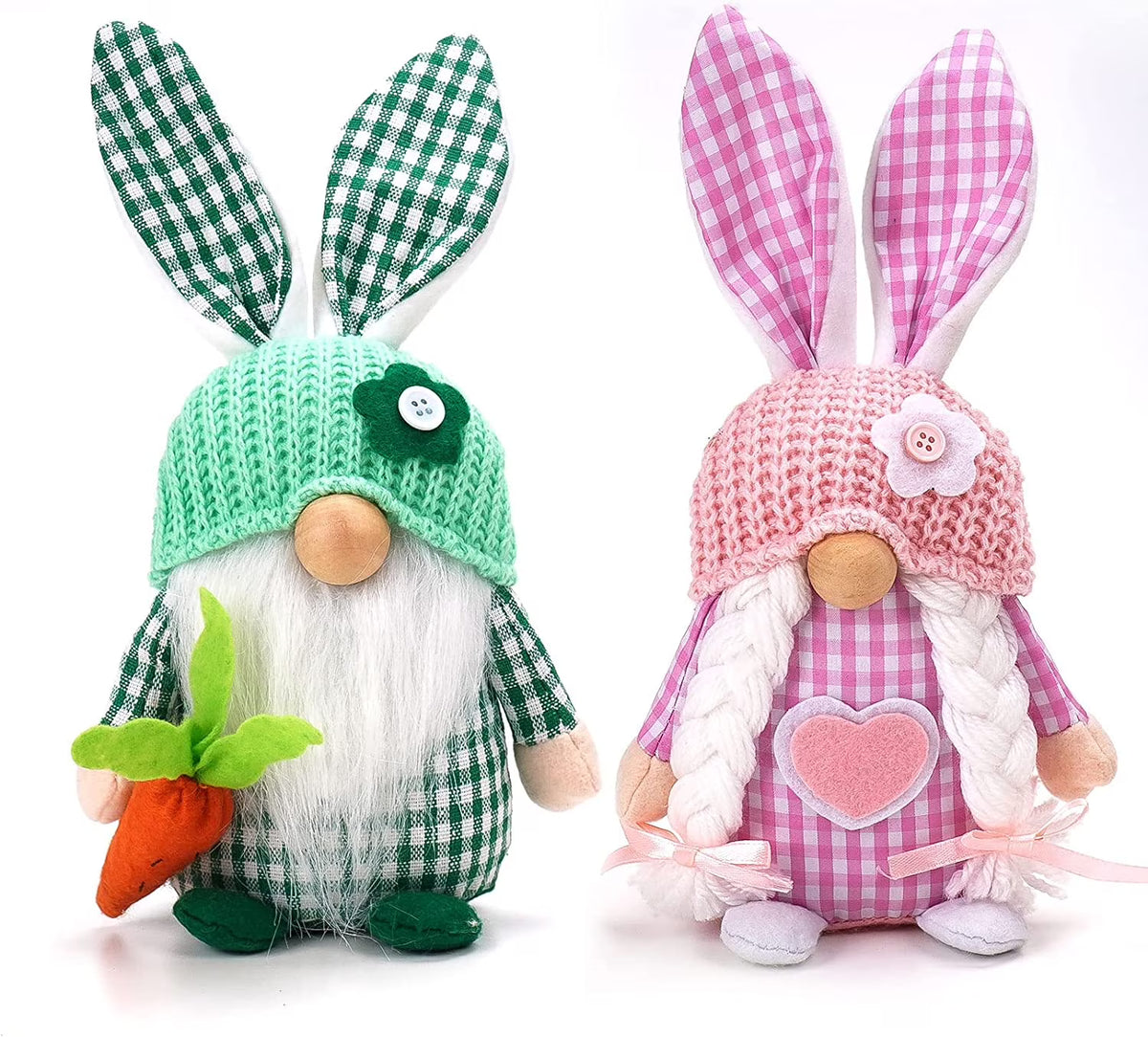 Easter Gnomes Decorations, 2 Pack Plush Gnome House Decor I3023