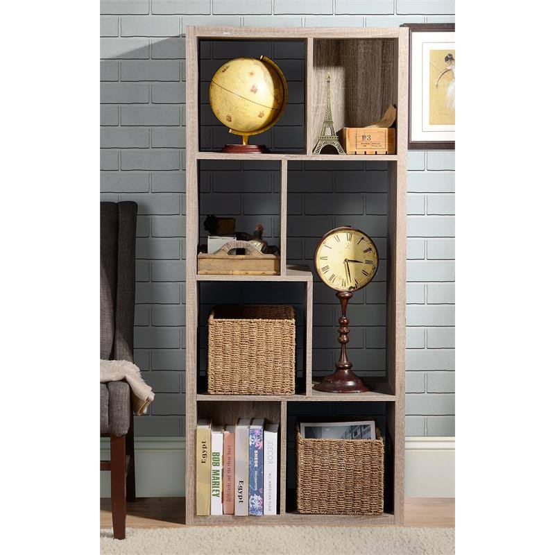 26x22 7 Compartment Wood Bookcase Room Divider J15687