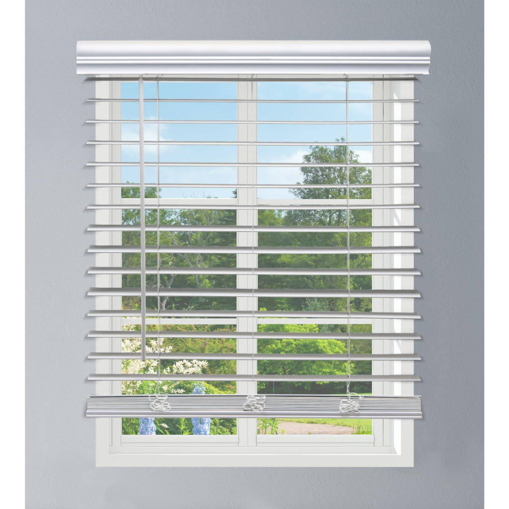 White Faux Wood Cordless Blinds Z252