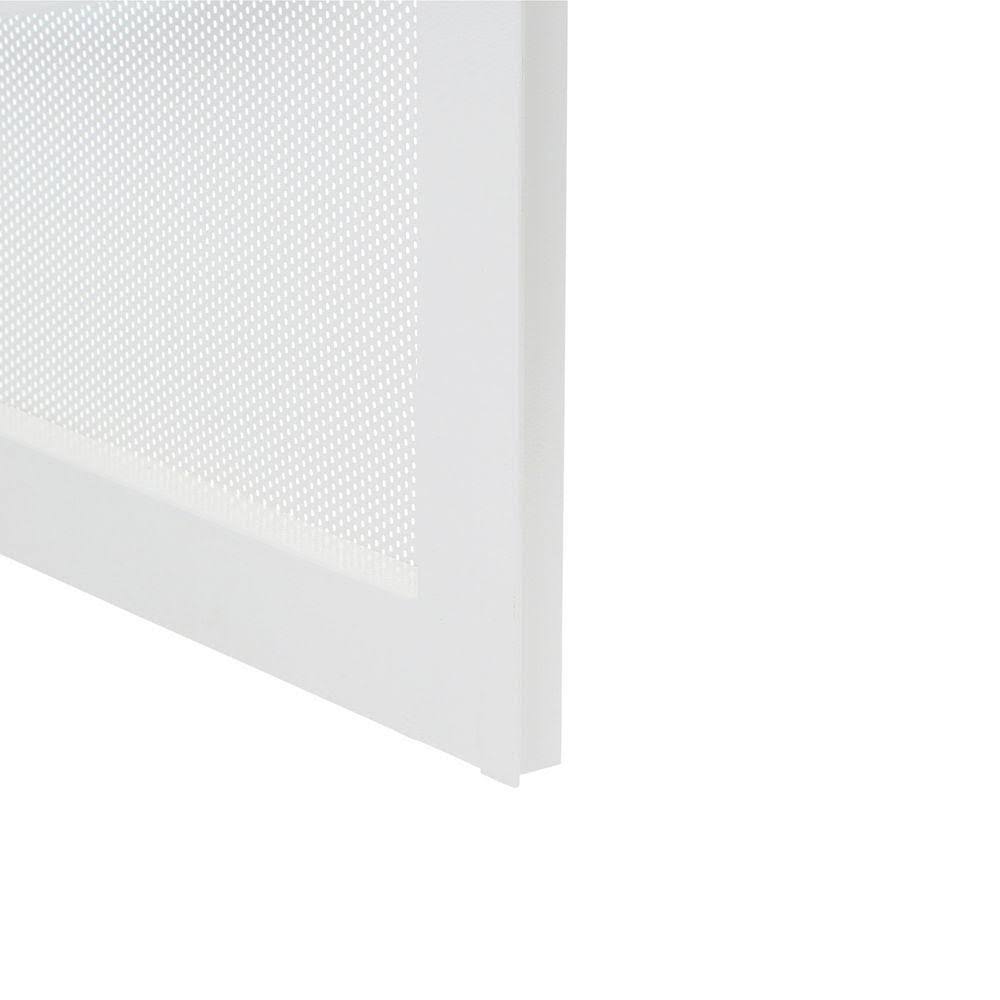 White Surface Mount Outswing Steel Security Door with Perforated Metal Screen E894