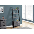 Grey-Black Ladder Bookcase with 2 Storage Drawer E3005