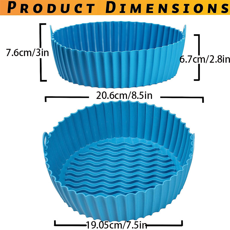 Silicone Air Fryer Liners 8.5 Inch Round 3 Pack Reusable D916977