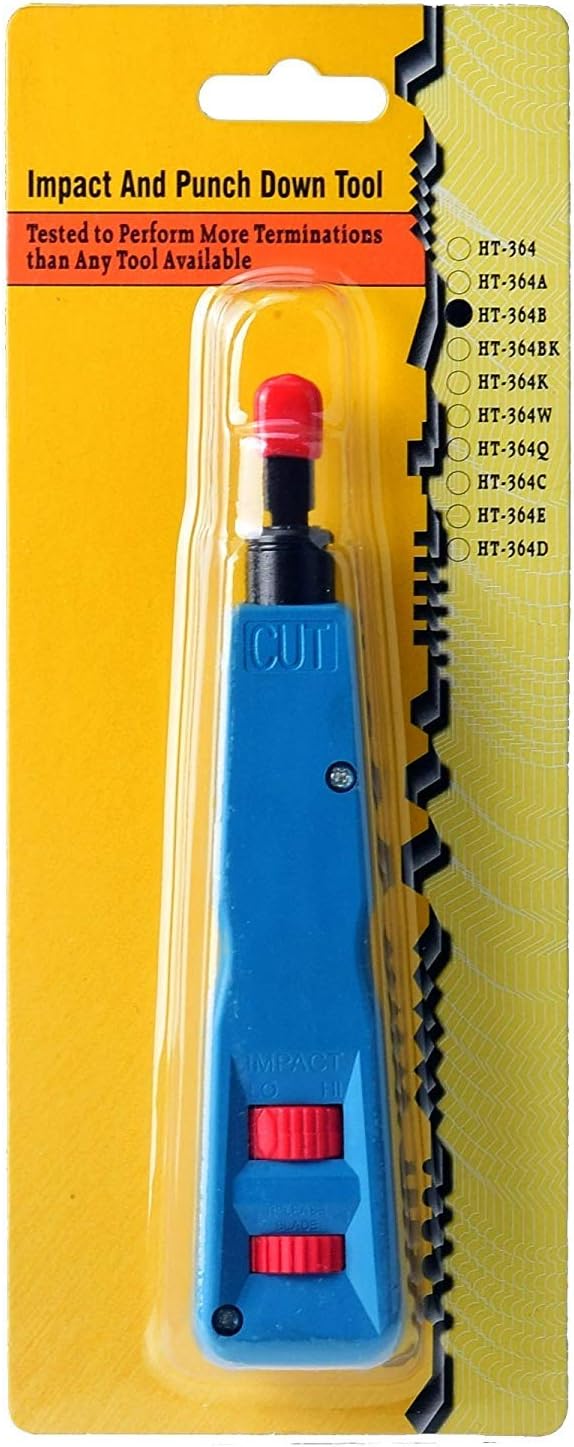 Punch Down Tool Kit with 110 & BK Blade, 5PCS Cat6 RJ45 Keystone Jack, Network Wire Stripper Tool Kits U95702
