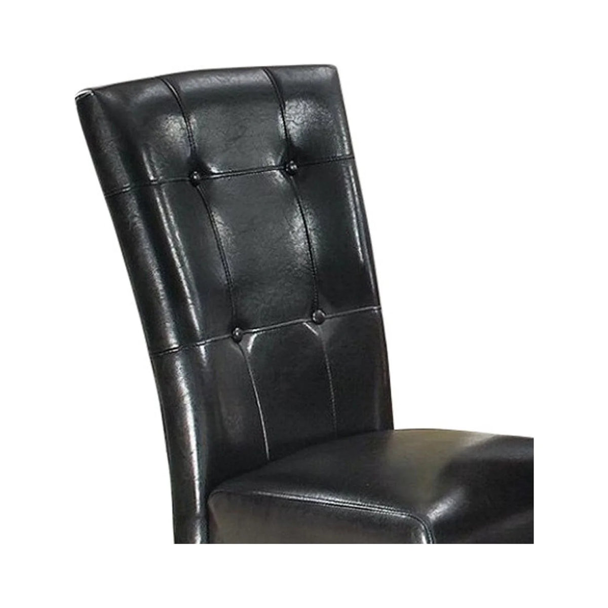 Black Leather Upholstered Dining Chair Set Of 2 L3804