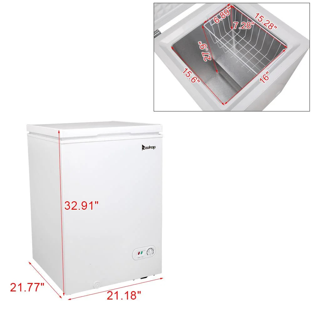 White Single Door Chest Freezer V7508