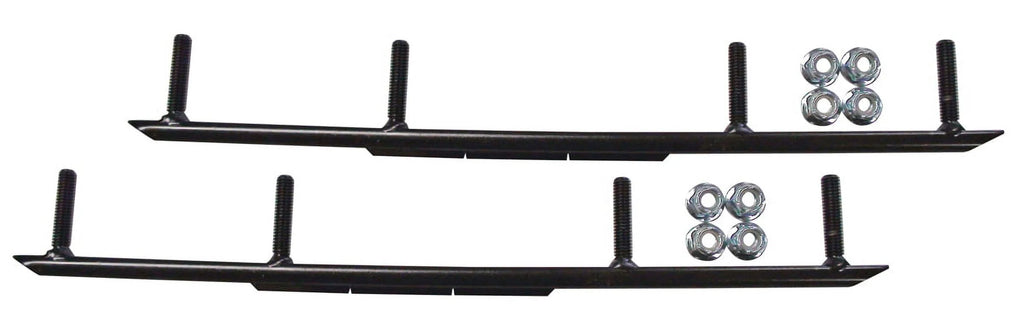 Blue Snowmobile Skis with 4" Round Bars Complete Kit P7238