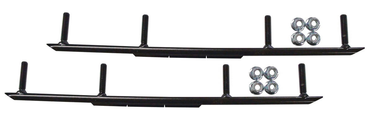 Blue Snowmobile Skis with 4" Round Bars Complete Kit P7238