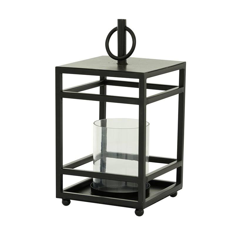 Black Iron Metal Candle Holder Lantern R452513