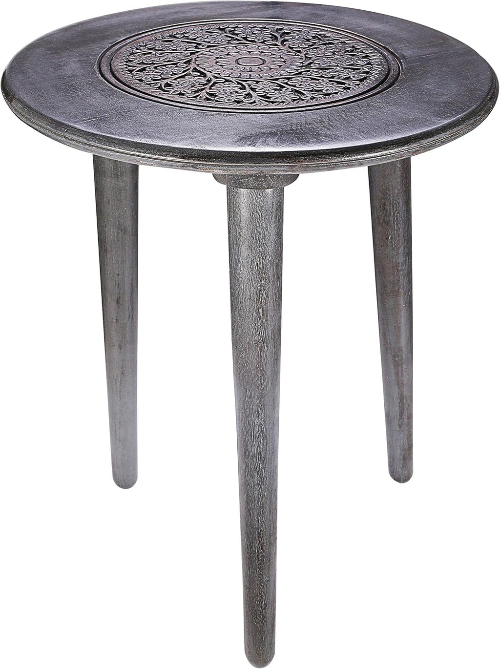 Burnt Wood Octagonal Accent Table V918674