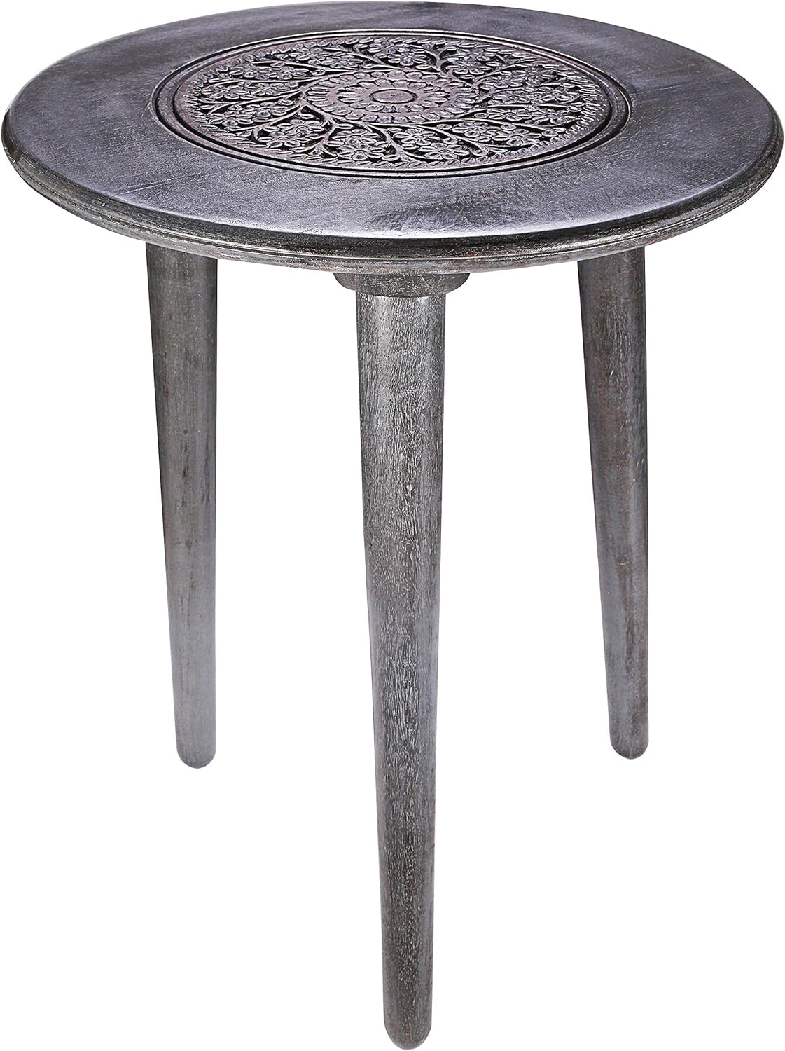 Burnt Wood Octagonal Accent Table V918674