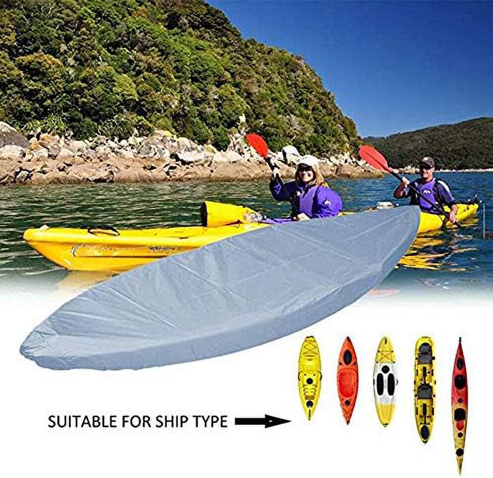 Waterproof Kayak Canoe Cover, UV Resistant, Silver, 13.5-14.8Ft A590579