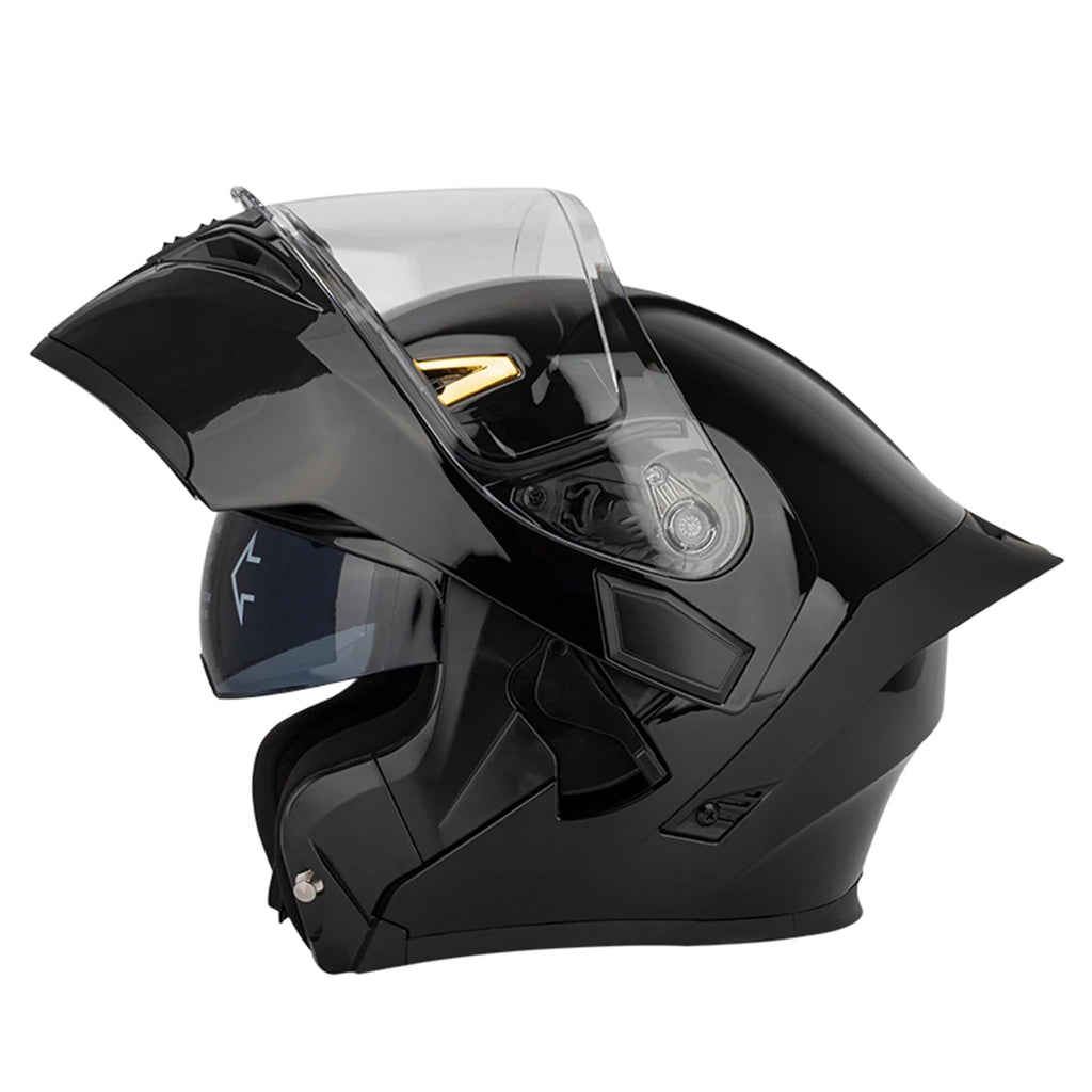 Dual Visor Flip Full Face Motorcycle Helmet with Built-in Sunglasses V738