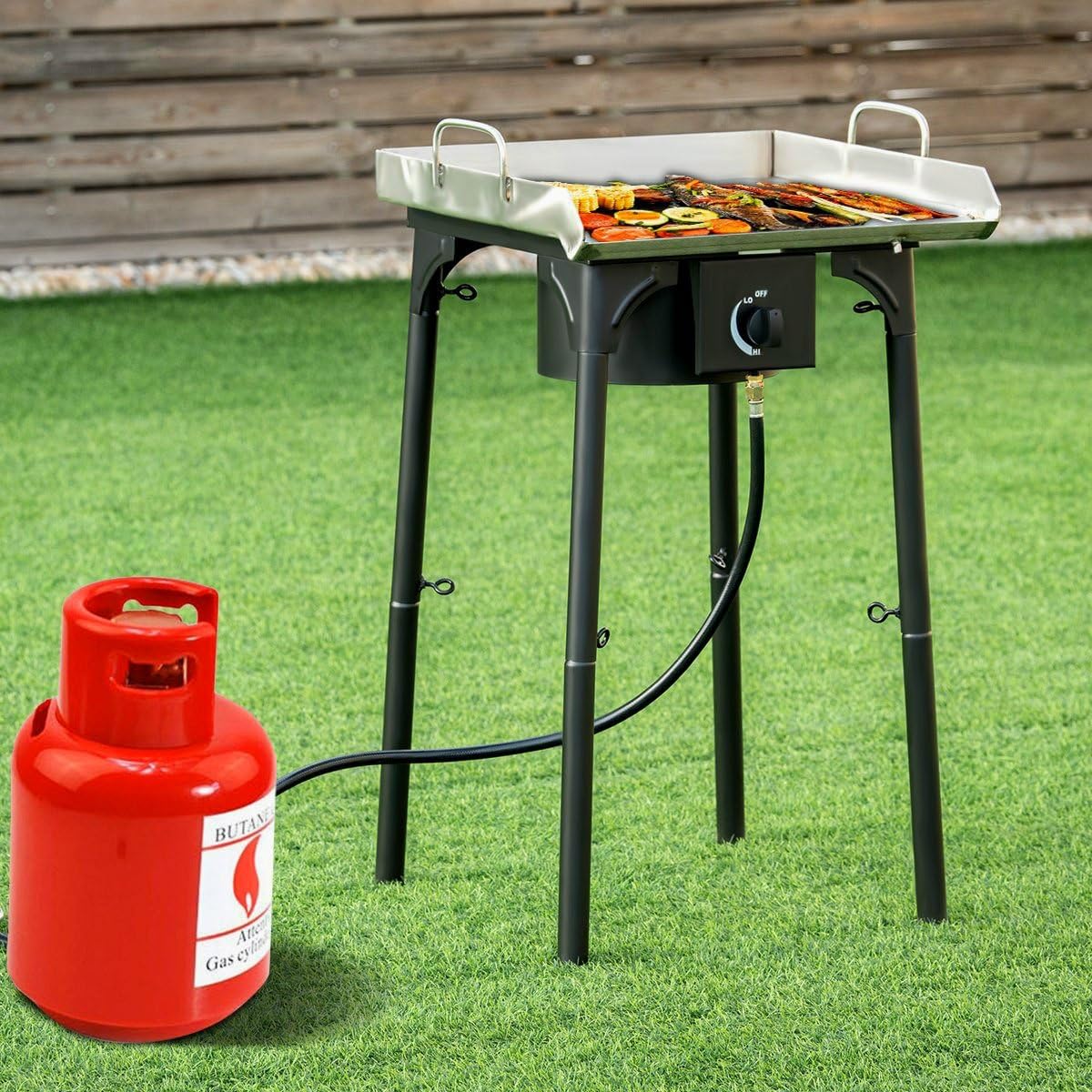 Single-Burner 100,000-BTU Propane Gas Camp Stove with Detachable Legs O400