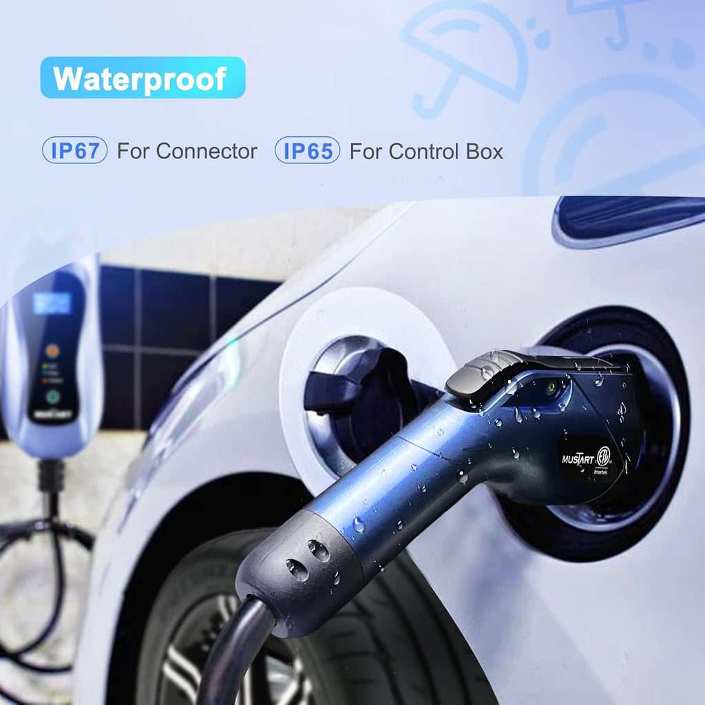Portable EV Charger with 25ft Cable, 32 Amp Adjustable, NEMA 14-50P I791