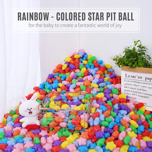 100pcs Rainbow Colorful Plastic Star Ball Pit Balls S325934