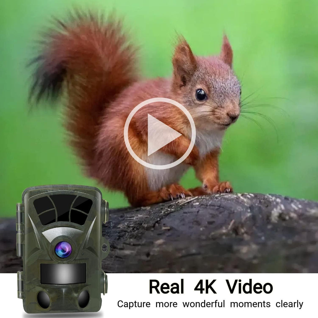 32MP 4K IP66 Waterproof Trail Camera with Night Vision and 3 Passive Infrared Motion Sensors, 2.4 LCD J75242