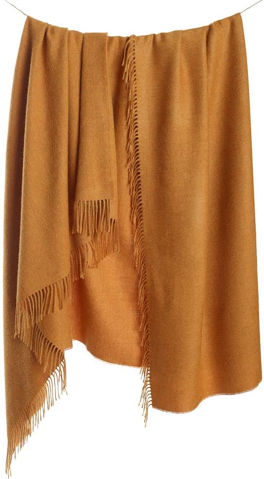 Amber 72" x 52" Baby Alpaca Wool Blanket Throw K4686